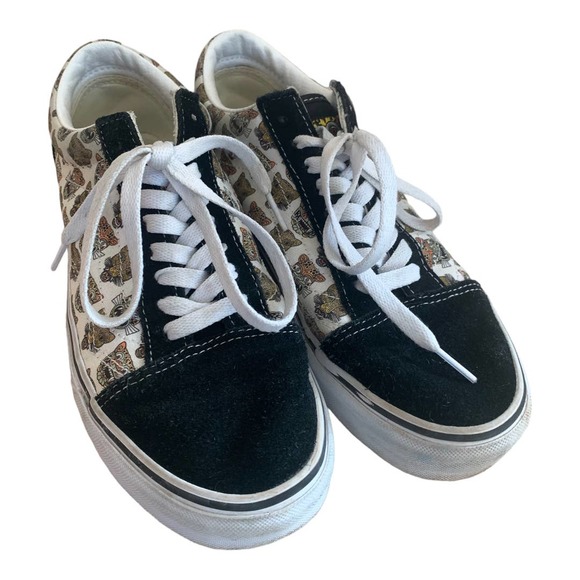 Vans Old Skool Low Top Jaguars Animal Print Black Suede Canvas  Wmns 8.5/ Mens 7 - Picture 1 of 6